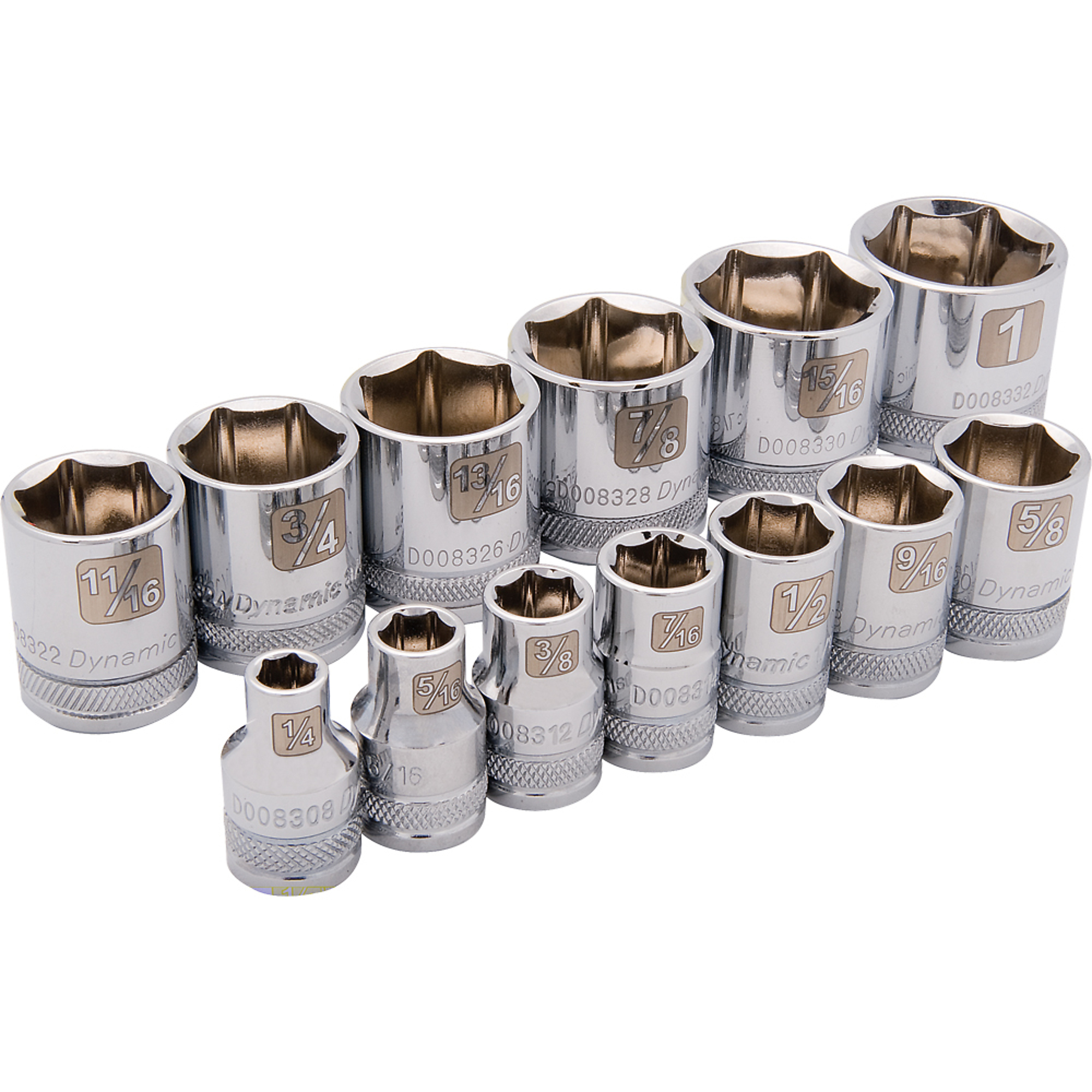 Dynamic Tools, 3/8in. 6 Point Standard SAE Socket Set, Measurement Standard Standard (SAE), Pieces (qty.) 13 Socket Set Type 3/8in. Drive Sets, Model# D010000